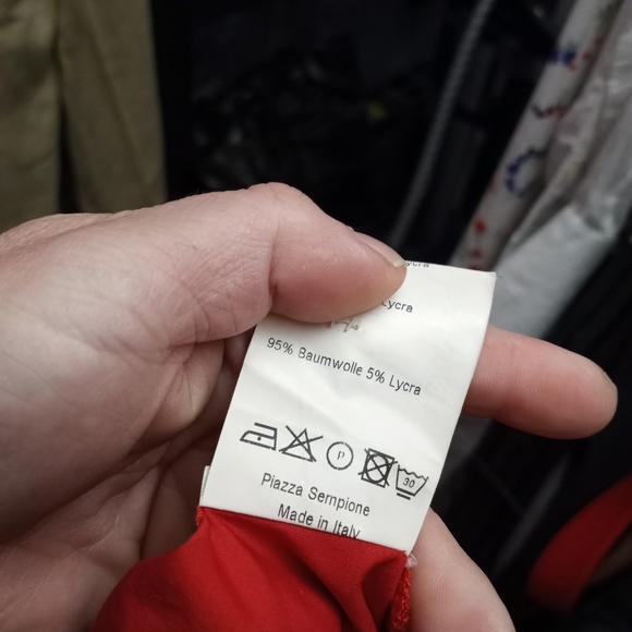 PIAZZA SEMPIONE Red Cotton Surplice Front Dress - Picture 2 of 5